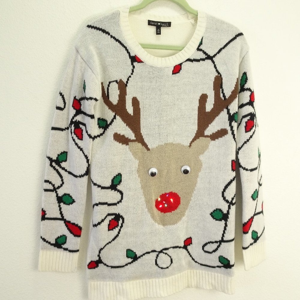 derek & heart Light Up Maternity  Christmas Sweater Small